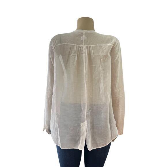Pomandere Womens Long Sleeve Cotton Silk Top Size 42 Minimalist Lagenlook White - Picture 7 of 16